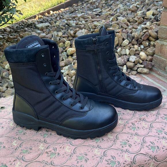 Original SWAT Boots Men 13W Black Oil/Slip Resistant Steel Toe Tactical High Top - Picture 1 of 11
